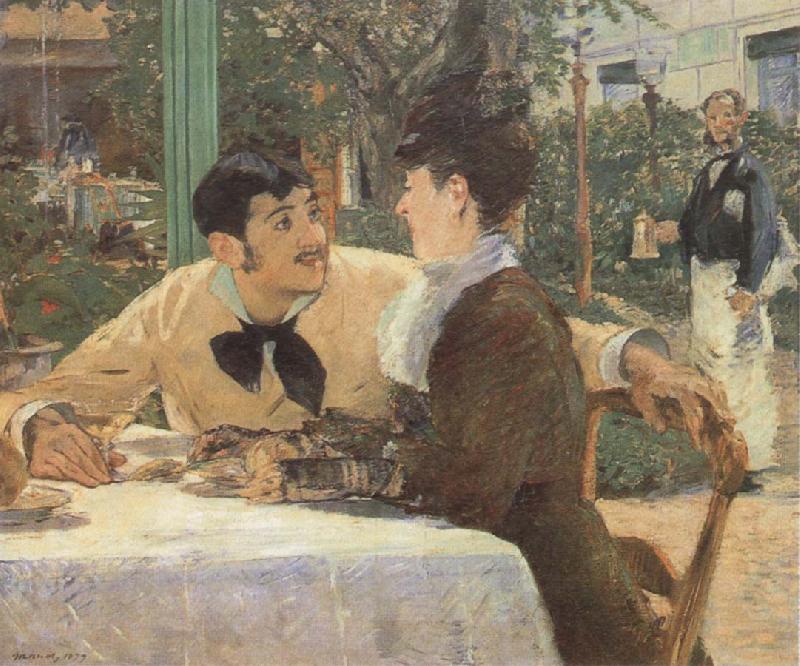 Edouard Manet In the Garden Restaurant of Pere Lathuille France oil painting art
